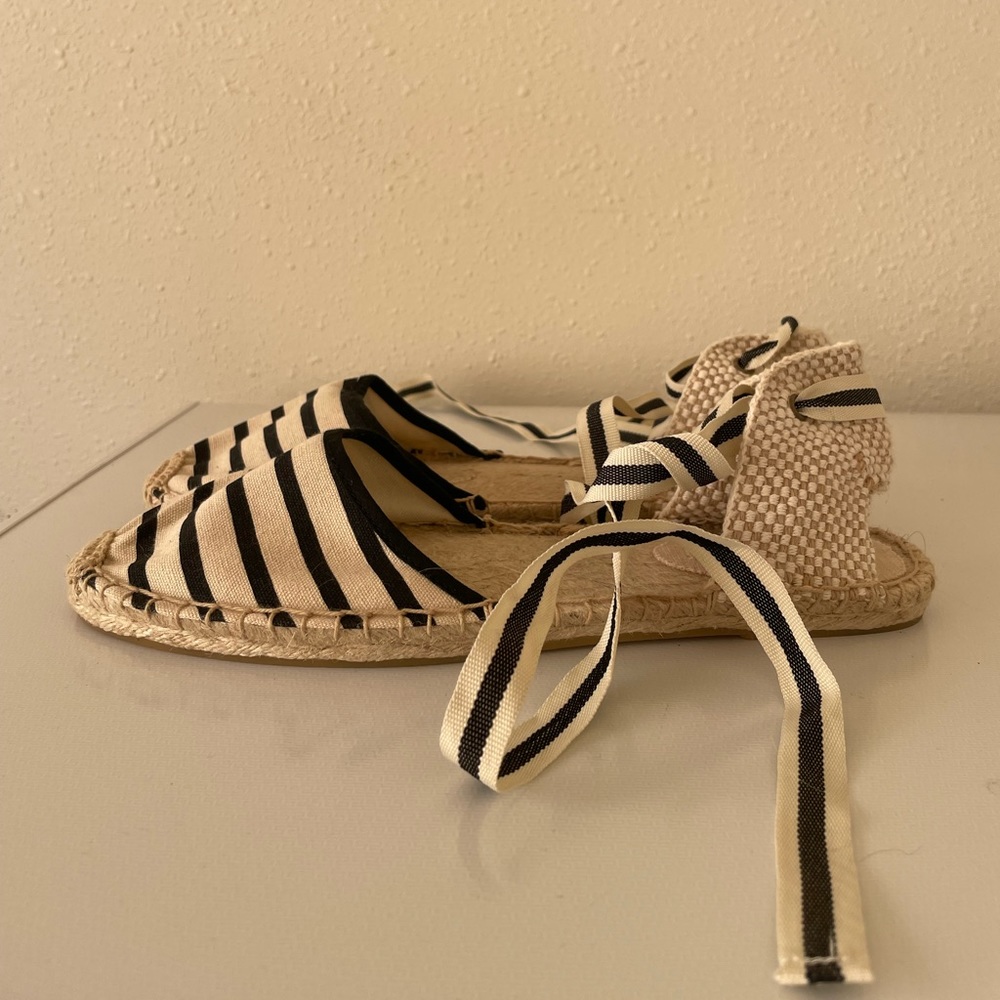 Soludos striped tie-up espadrille sandals